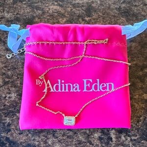 Adina Eden Gold Necklace with Gemstone Pendant